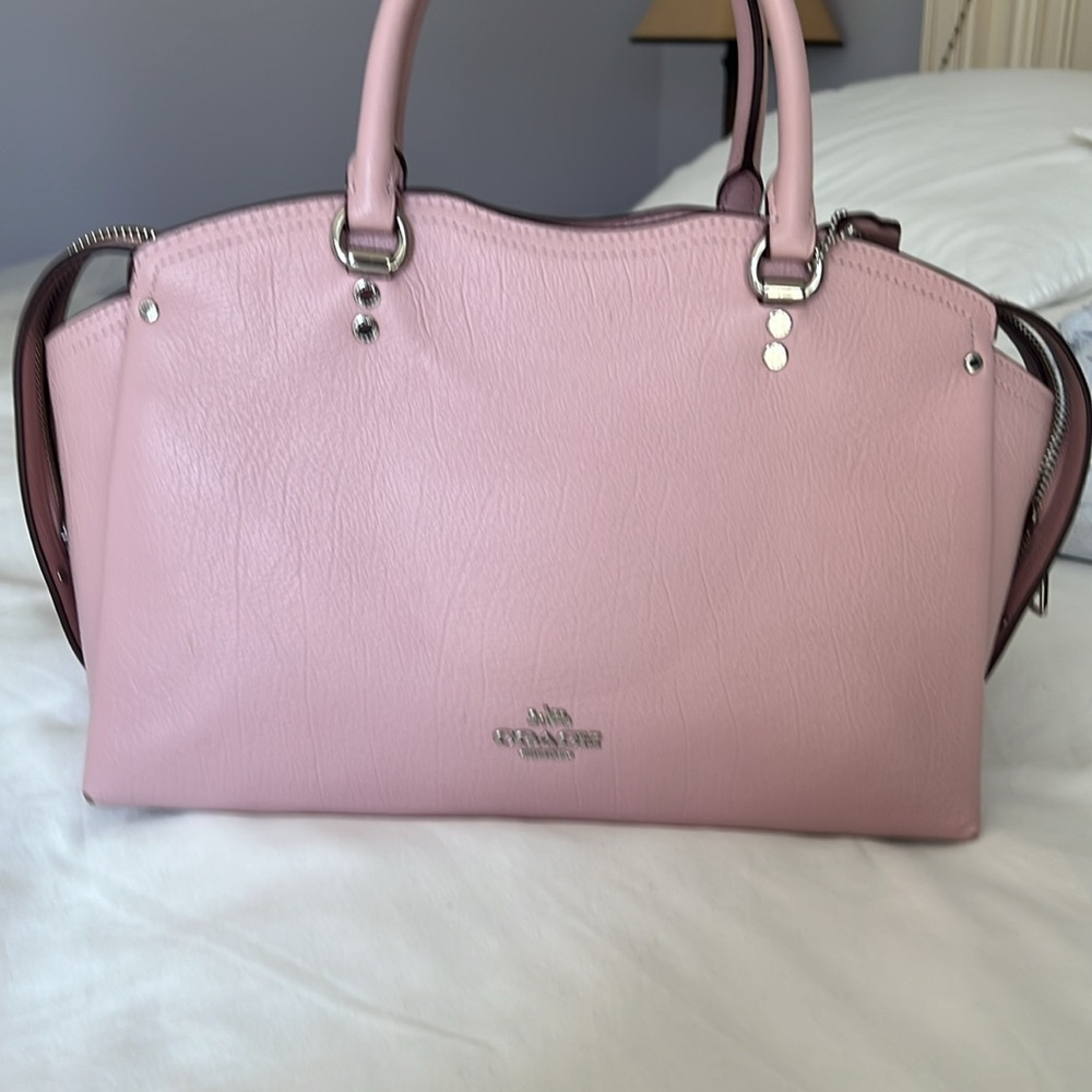 Coach Drew Pink Leather Satchel - Picture 10 of 13